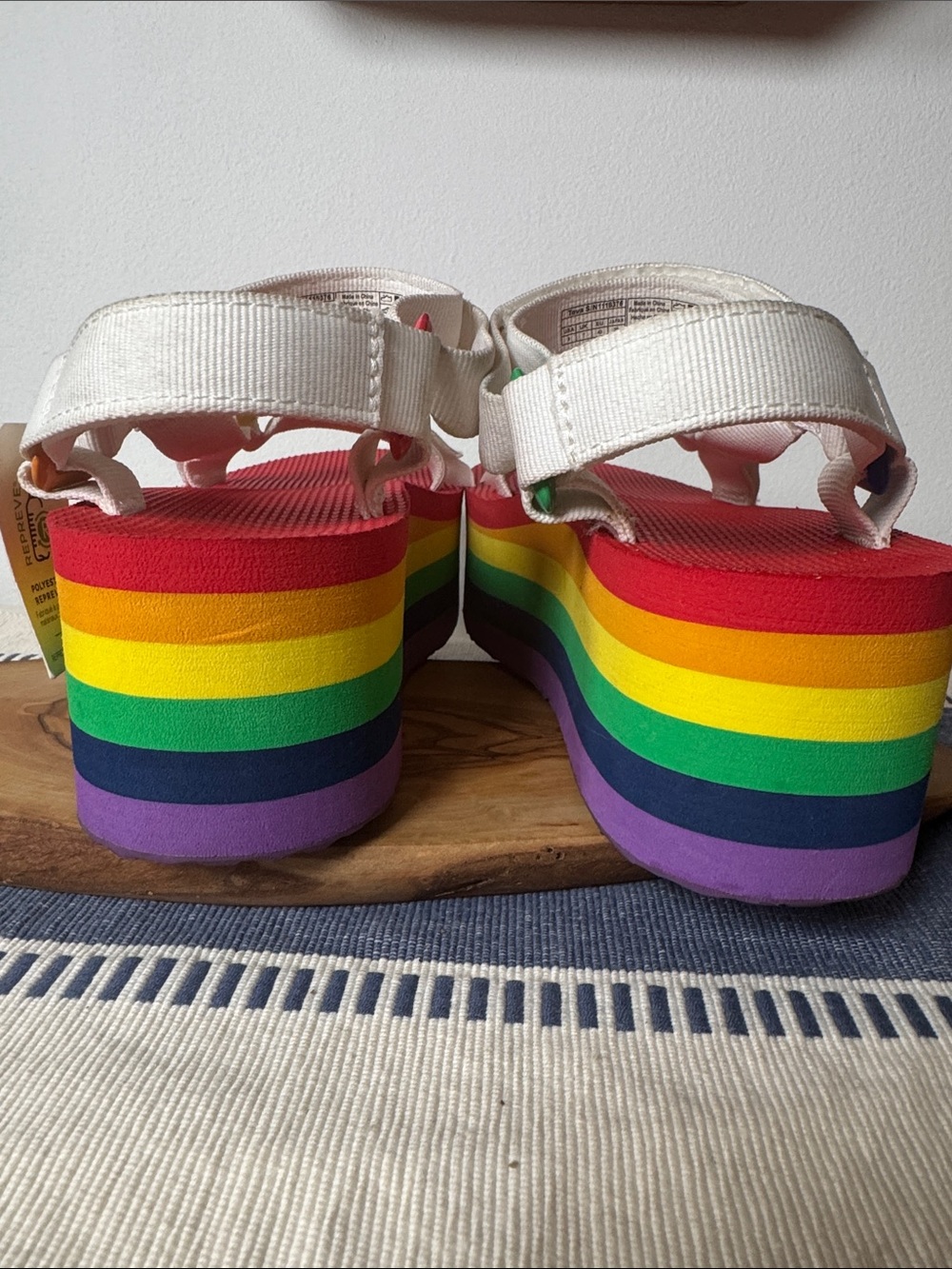 Teva White Sandals with Rainbow Platform - Picture 11 of 13